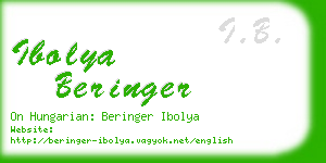 ibolya beringer business card